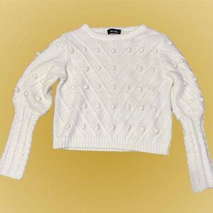Anna Grace Cream Knobby sweater small